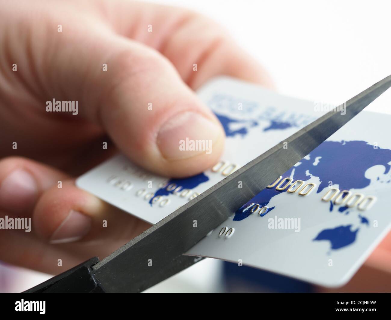 Distruzione della carta di plastica Foto Stock