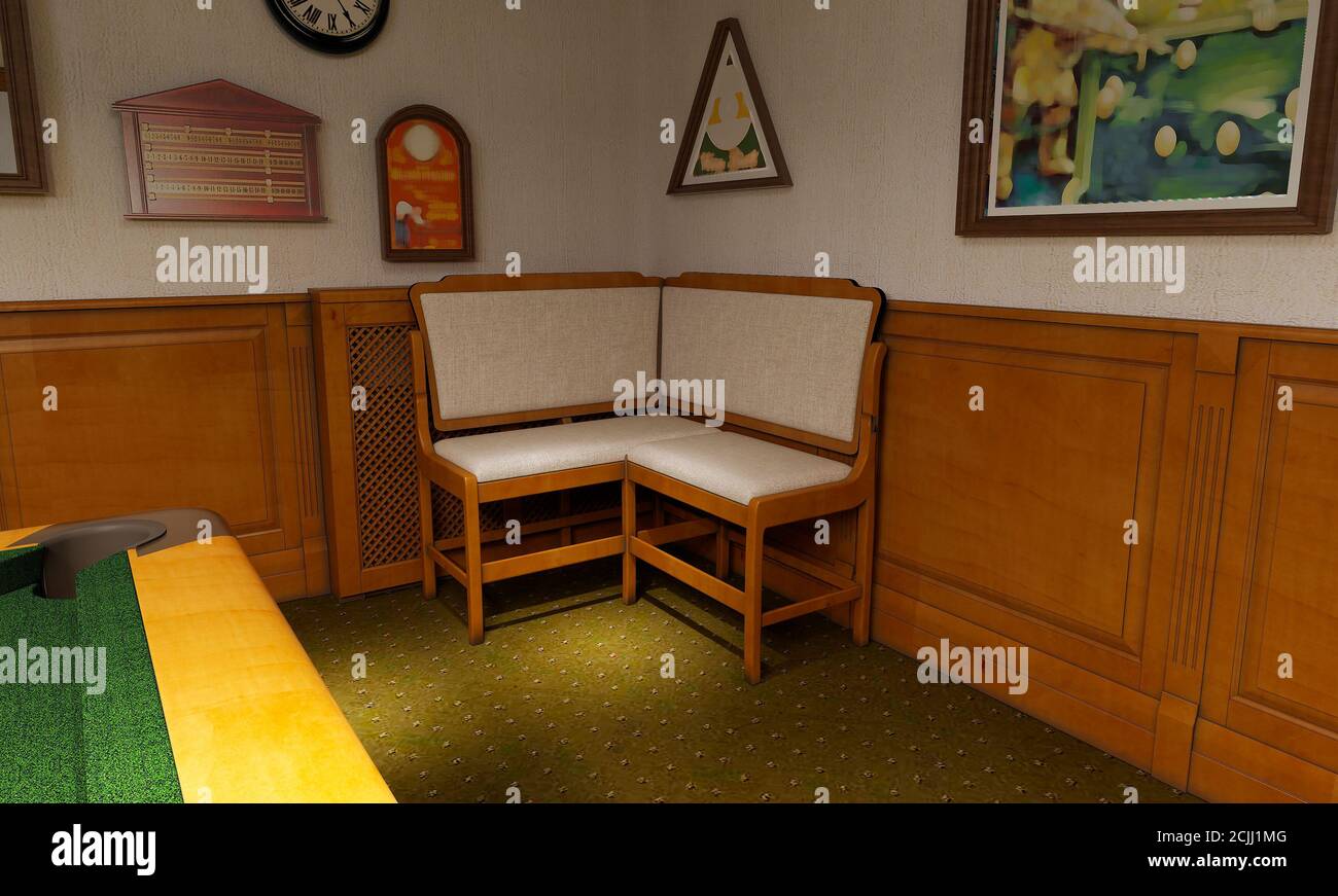 Interno Biliardo, immagini 3d Foto Stock