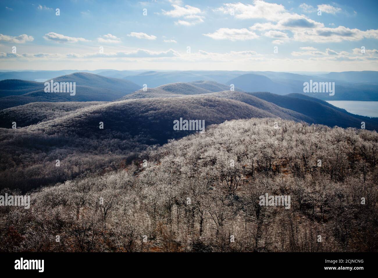Mt Beacon e la Hudson Valley in Inverno, New York, Stati Uniti Foto Stock