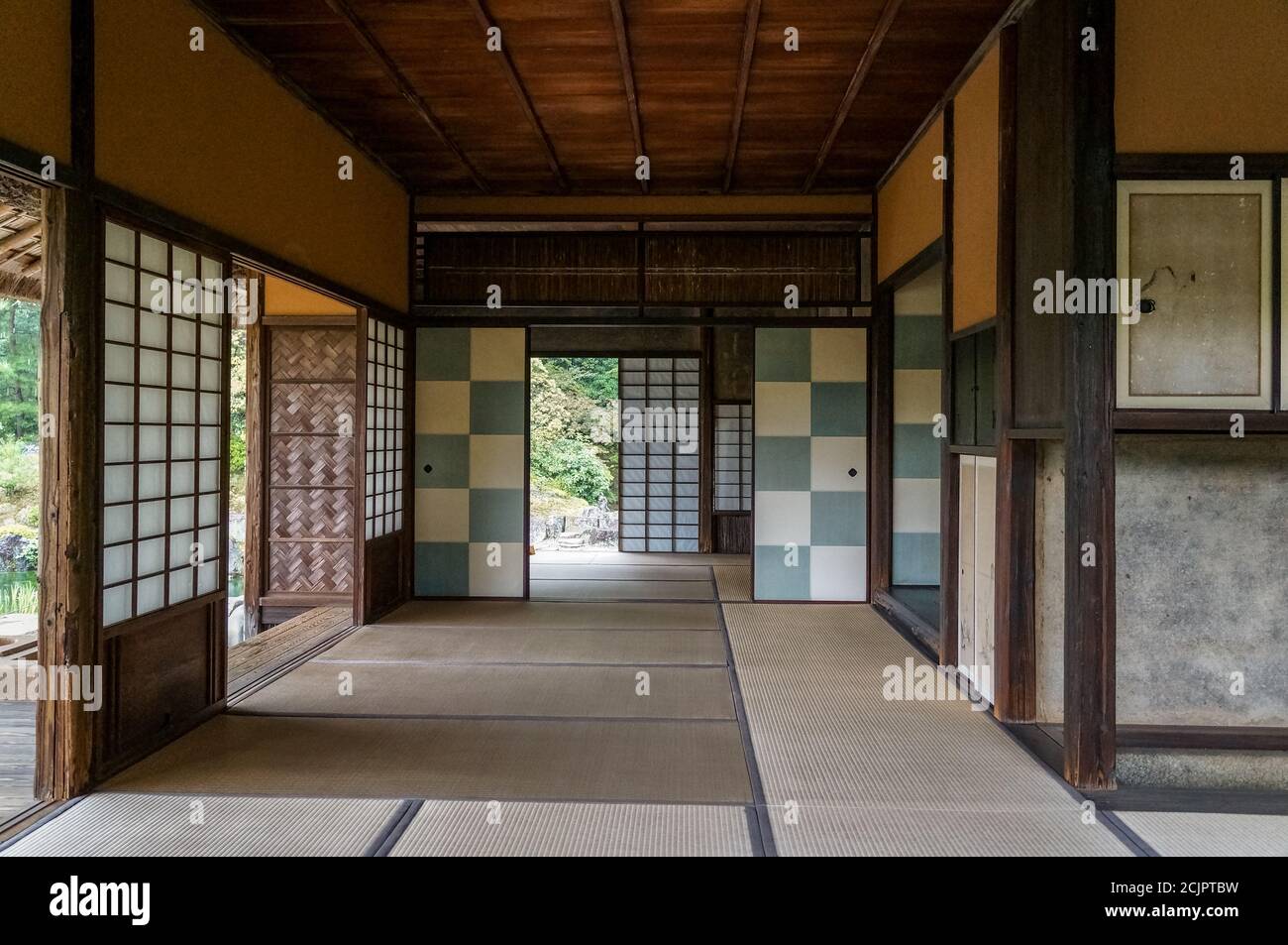 Shokintei Teahhouse, Katsura Imperial Villa, Kyoto, Giappone. Tradizionale chaya (casa da tè) costruito nel periodo Edo, 17 ° secolo. Foto Stock