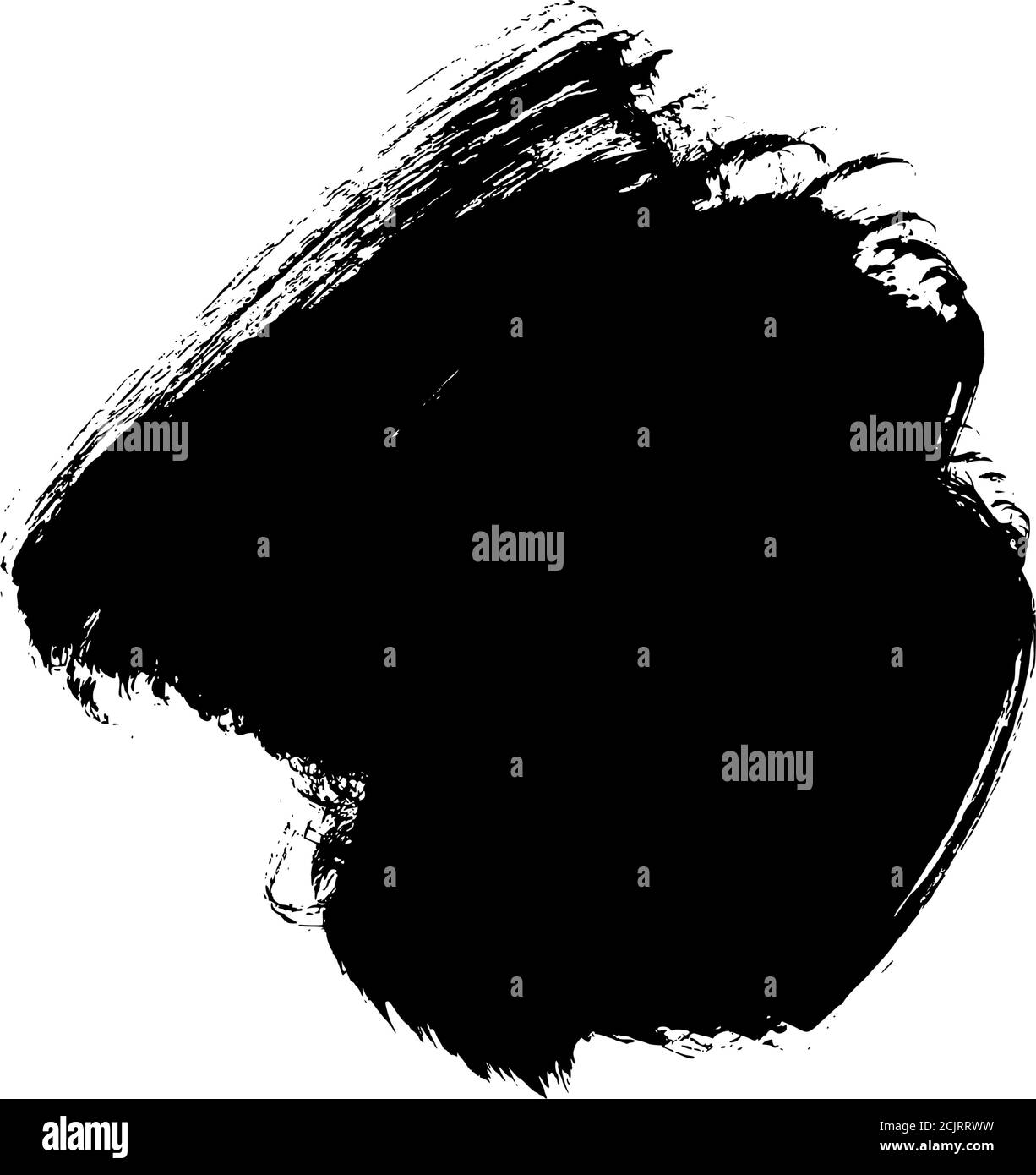 Vernice nera vettoriale, tratto o forma del pennello dell'inchiostro. Illustrazione Vettoriale