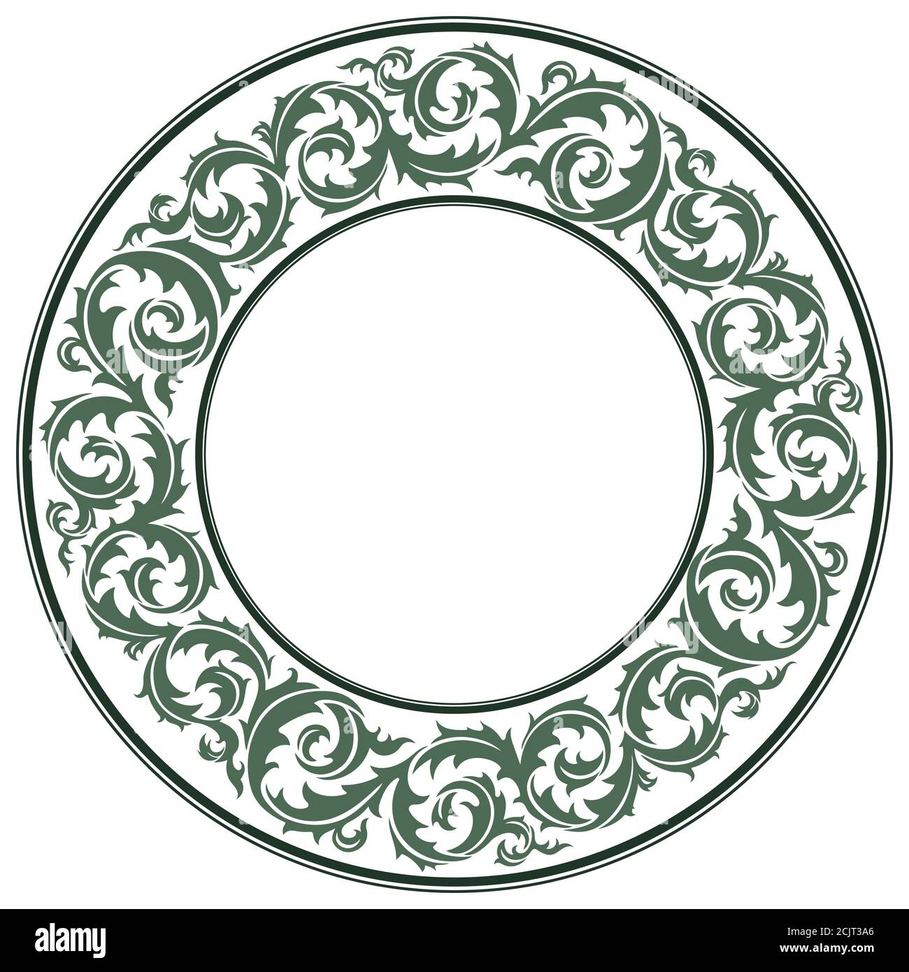 Thistle fiore e ornamento tondino foglia. Il simbolo della Scozia Illustrazione Vettoriale