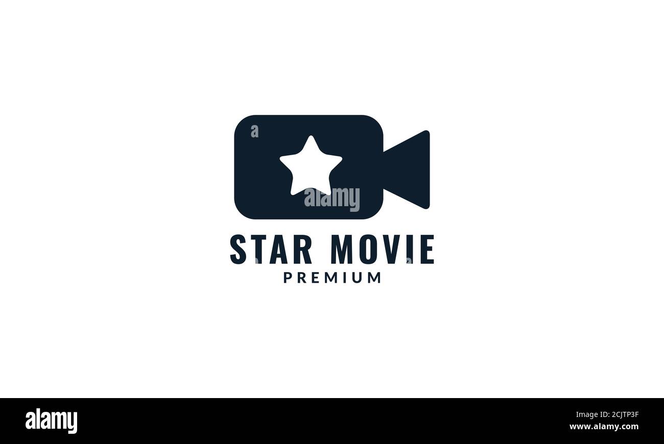 registratore di film o film con design con logo a stella Illustrazione Vettoriale