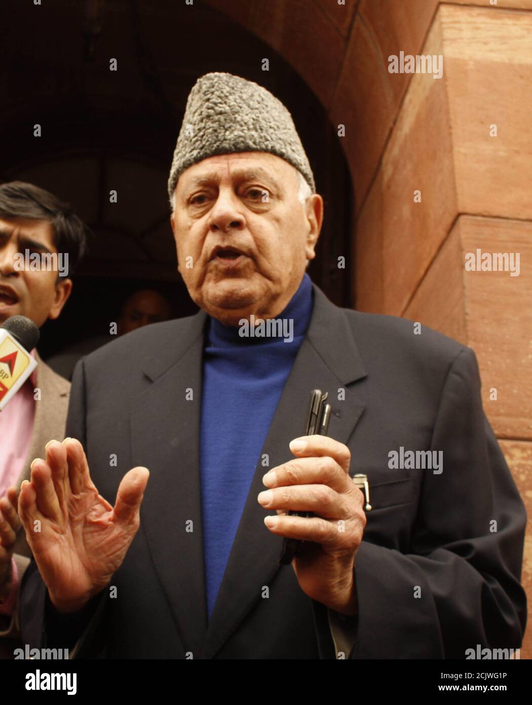 Capo della Conferenza Nazionale (NC) Farooq Abdullah al Parlamento di Nuova Delhi. Fotografia: Sondeep Shankar Foto Stock