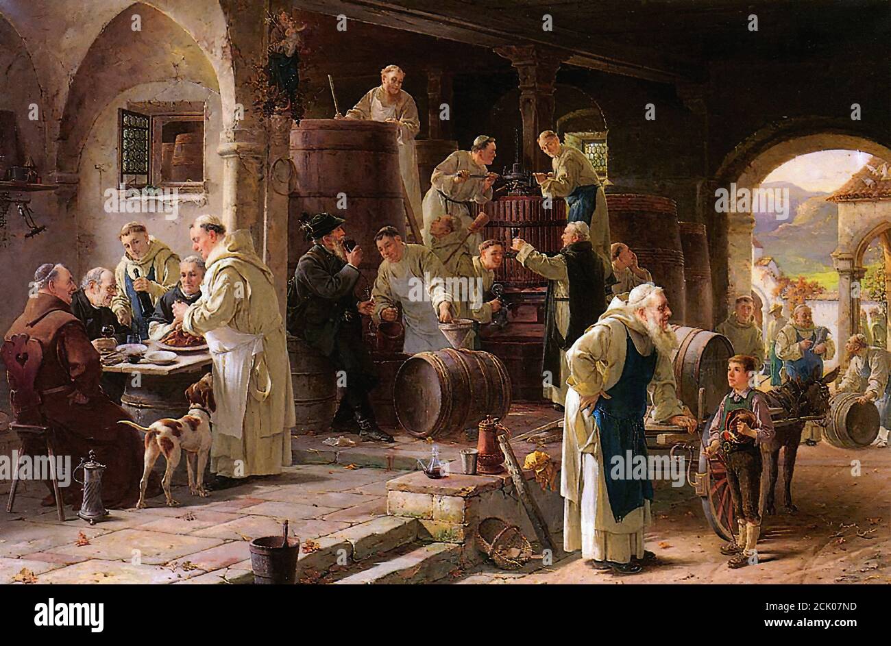 Humborg Adolf - il nuovo vino - Scuola Ungherese - 19 ° secolo Foto Stock