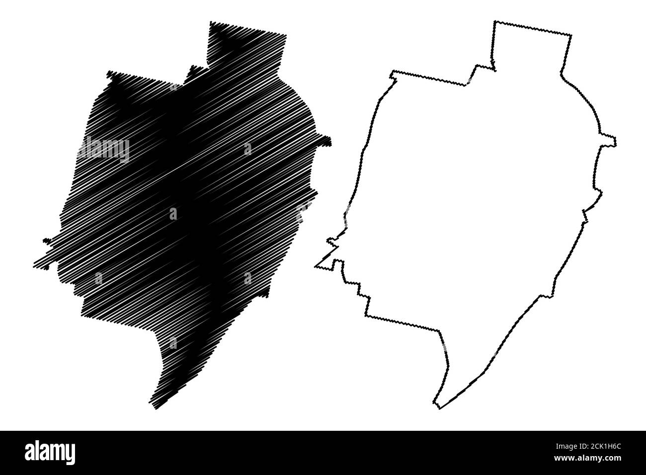 Città di Tucuman (Repubblica Argentina, Provincia di Tucuman) mappa illustrazione vettoriale, abbozzare la città di San Miguel de Tucuman mappa Illustrazione Vettoriale