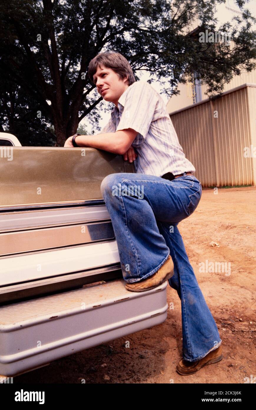 James Earl ' chip ' carter, figlio del presidente Jimmy e della prima signora Rosalynn carter nella fattoria della famiglia a Plains, Georgia nel 1976. Chip carter è tornato nelle notizie del 2020, dopo aver ammesso di aver fumato marijuana con la cantante Willie Nelson sul tetto della Casa Bianca. Foto Stock