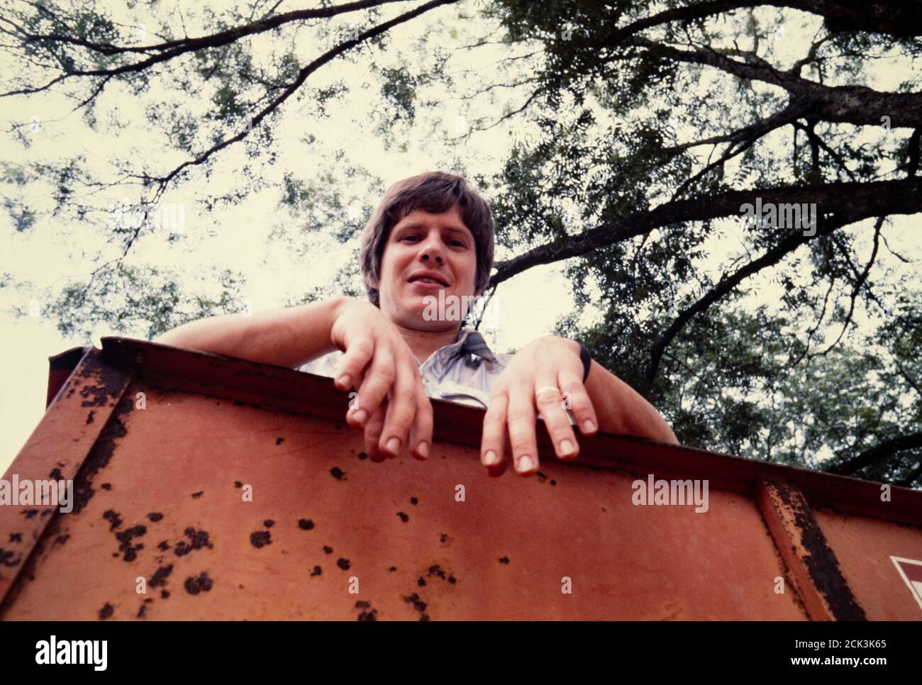 James Earl ' chip ' carter, figlio del presidente Jimmy e della prima signora Rosalynn carter nella fattoria della famiglia a Plains, Georgia nel 1976. Chip carter è tornato nelle notizie del 2020, dopo aver ammesso di aver fumato marijuana con la cantante Willie Nelson sul tetto della Casa Bianca. Foto Stock