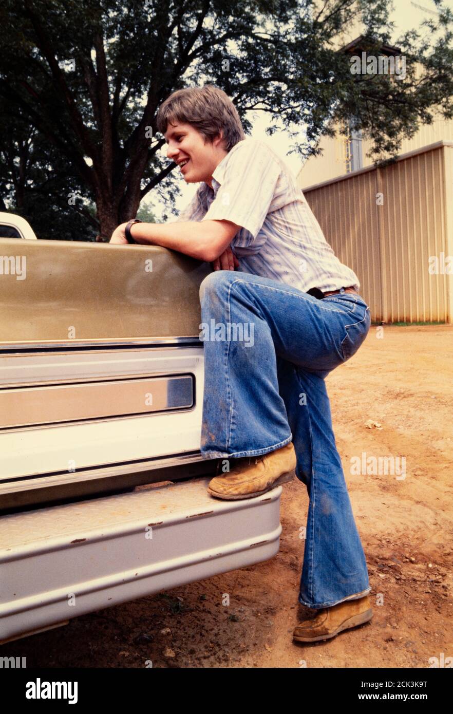James Earl ' chip ' carter, figlio del presidente Jimmy e della prima signora Rosalynn carter nella fattoria della famiglia a Plains, Georgia nel 1976. Chip carter è tornato nelle notizie del 2020, dopo aver ammesso di aver fumato marijuana con la cantante Willie Nelson sul tetto della Casa Bianca. Foto Stock