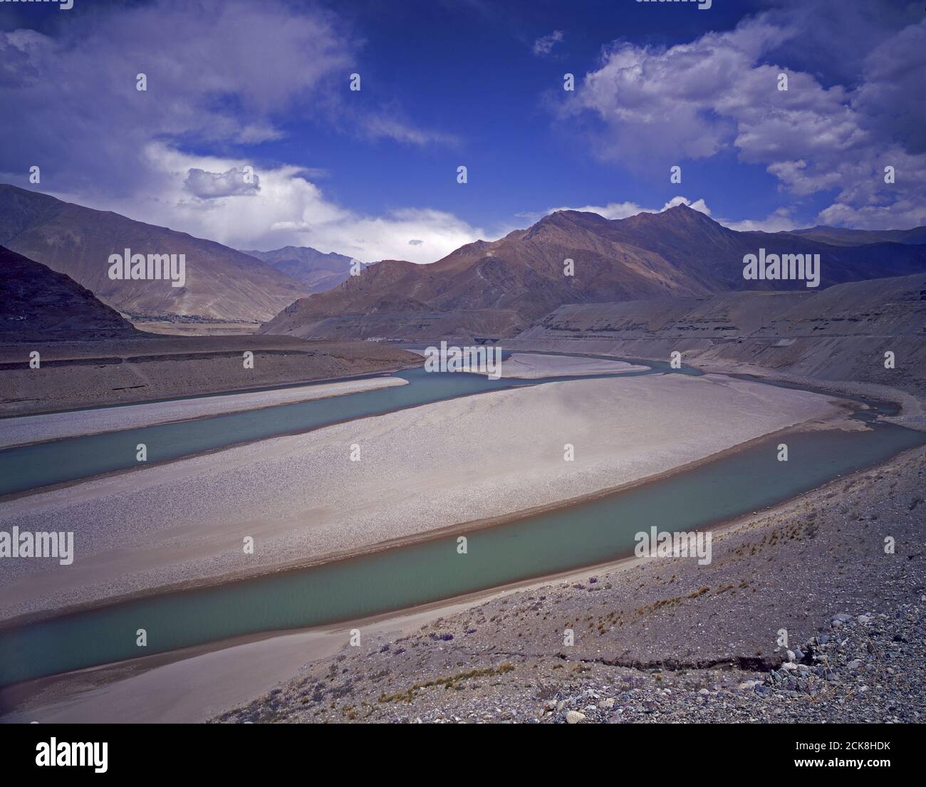 Tibet Yarlung fiume Zangbo Foto Stock
