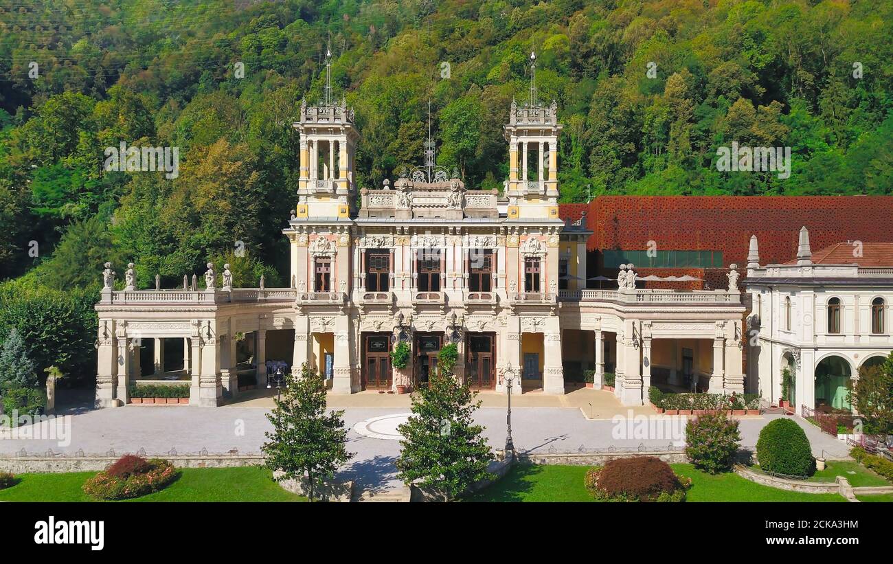 Casinò Municipale di San Pellegrino Terme Bergamo da aereo visione Foto Stock