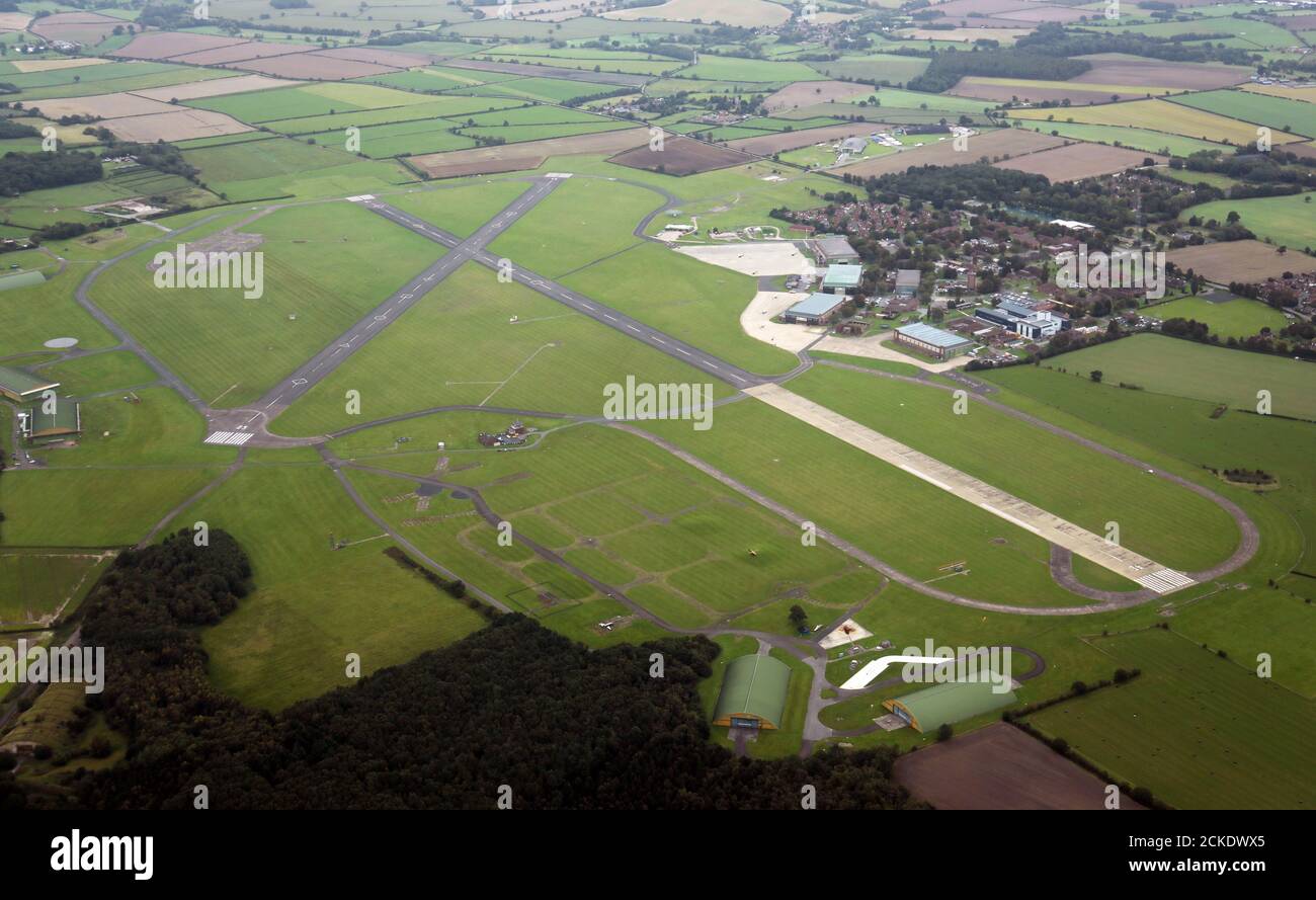 Veduta aerea del campo aereo di RAF Shawbury nello Shropshire Foto Stock