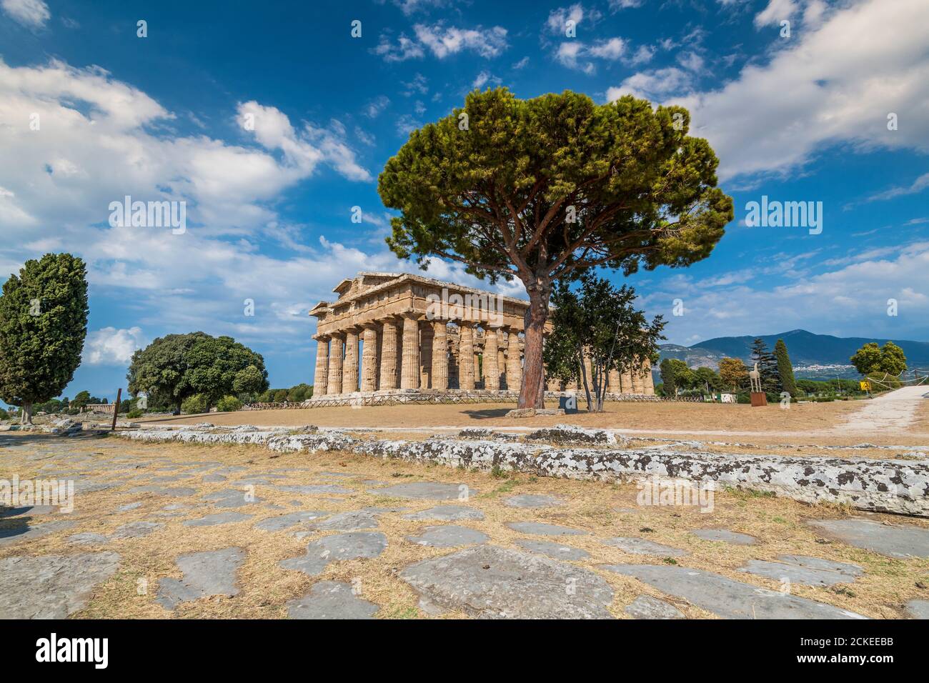 Tempio di Hera o Tempio di Nettuno, Paestum, Campania, Italia Foto Stock