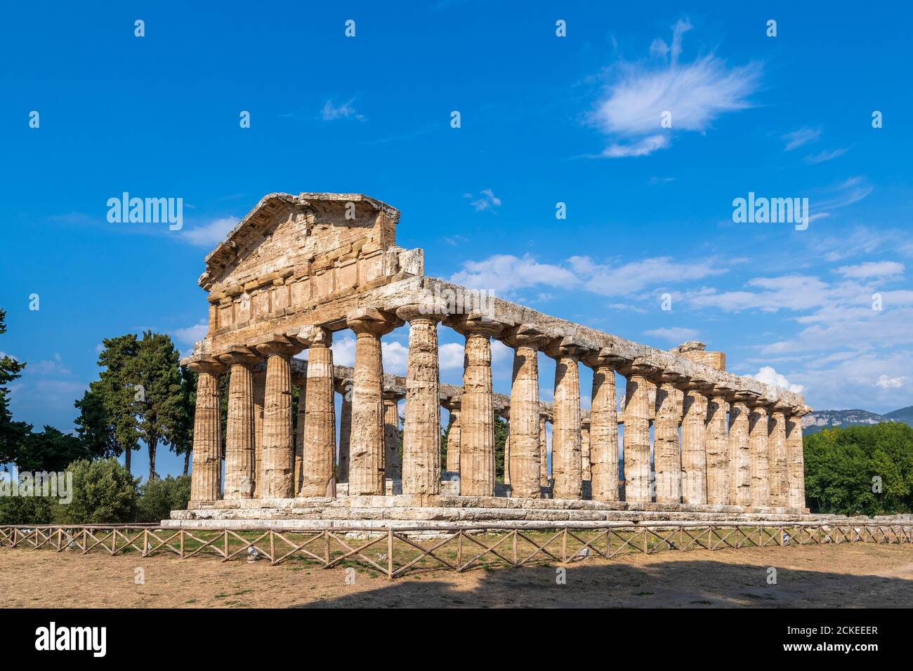 Tempio di Atena, Paestum, Campania, Italia Foto Stock
