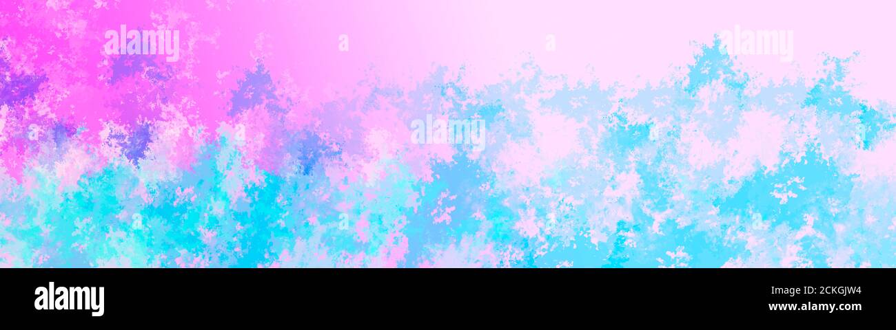 Banner multicolore con macchie di vernice in viola, rosa e blu, con un design colorato e artistico, siti web Foto Stock