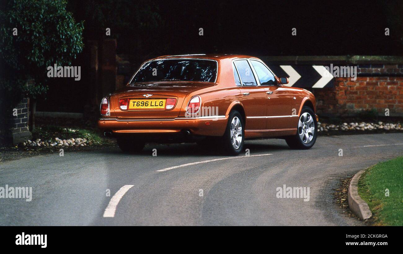 Con un'etichetta Bentley Mulsanne Turbo Red del 1999 Foto Stock