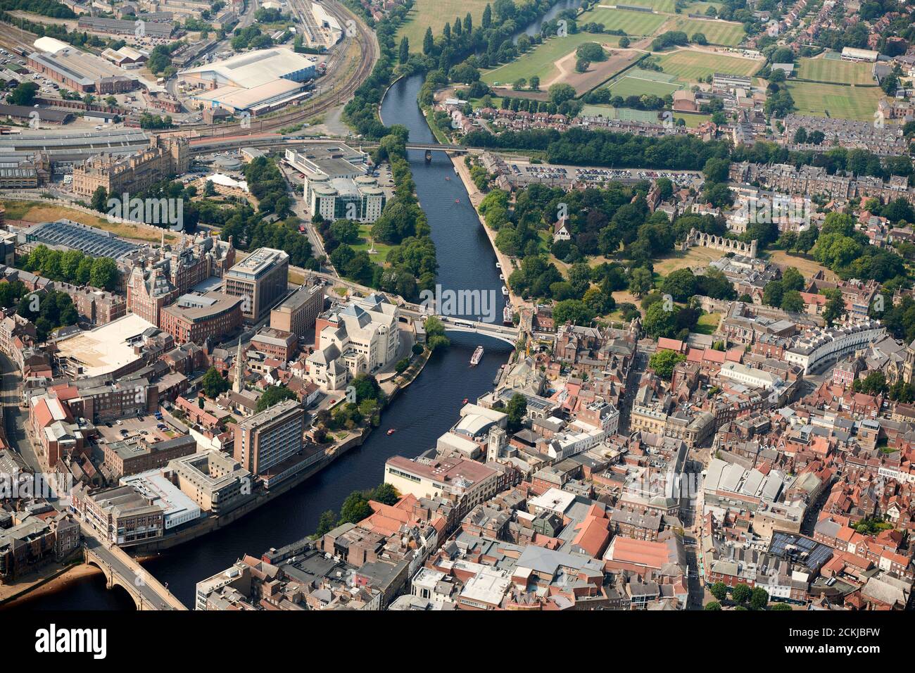Una vista aerea della città di York, dello Yorkshire del Nord, dell'Inghilterra del Nord, del Regno Unito Foto Stock