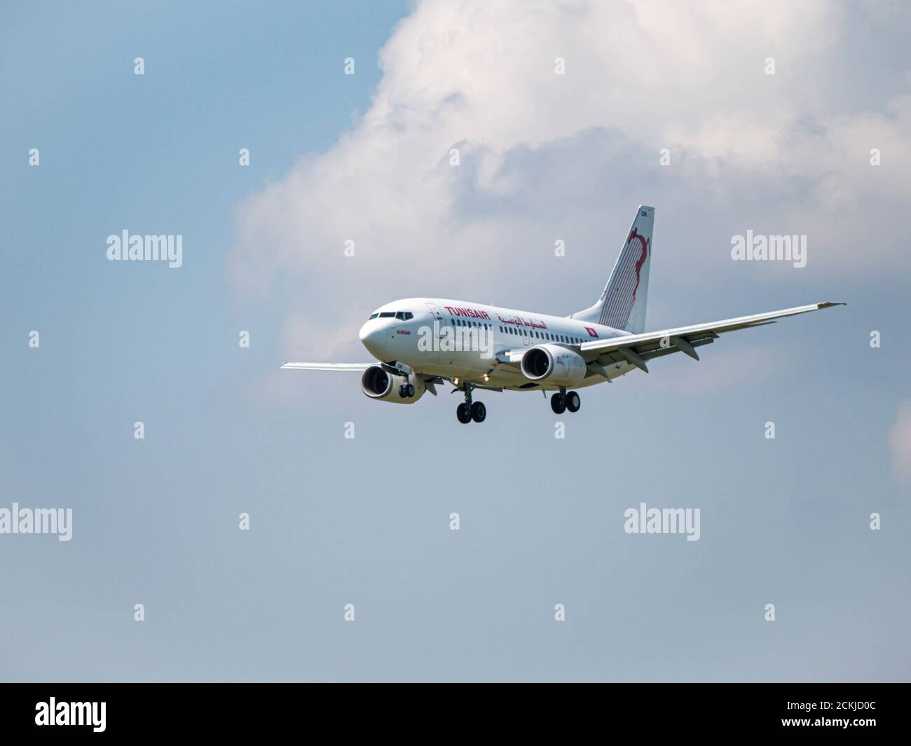 Atterraggio in aereo a ZRH Foto Stock