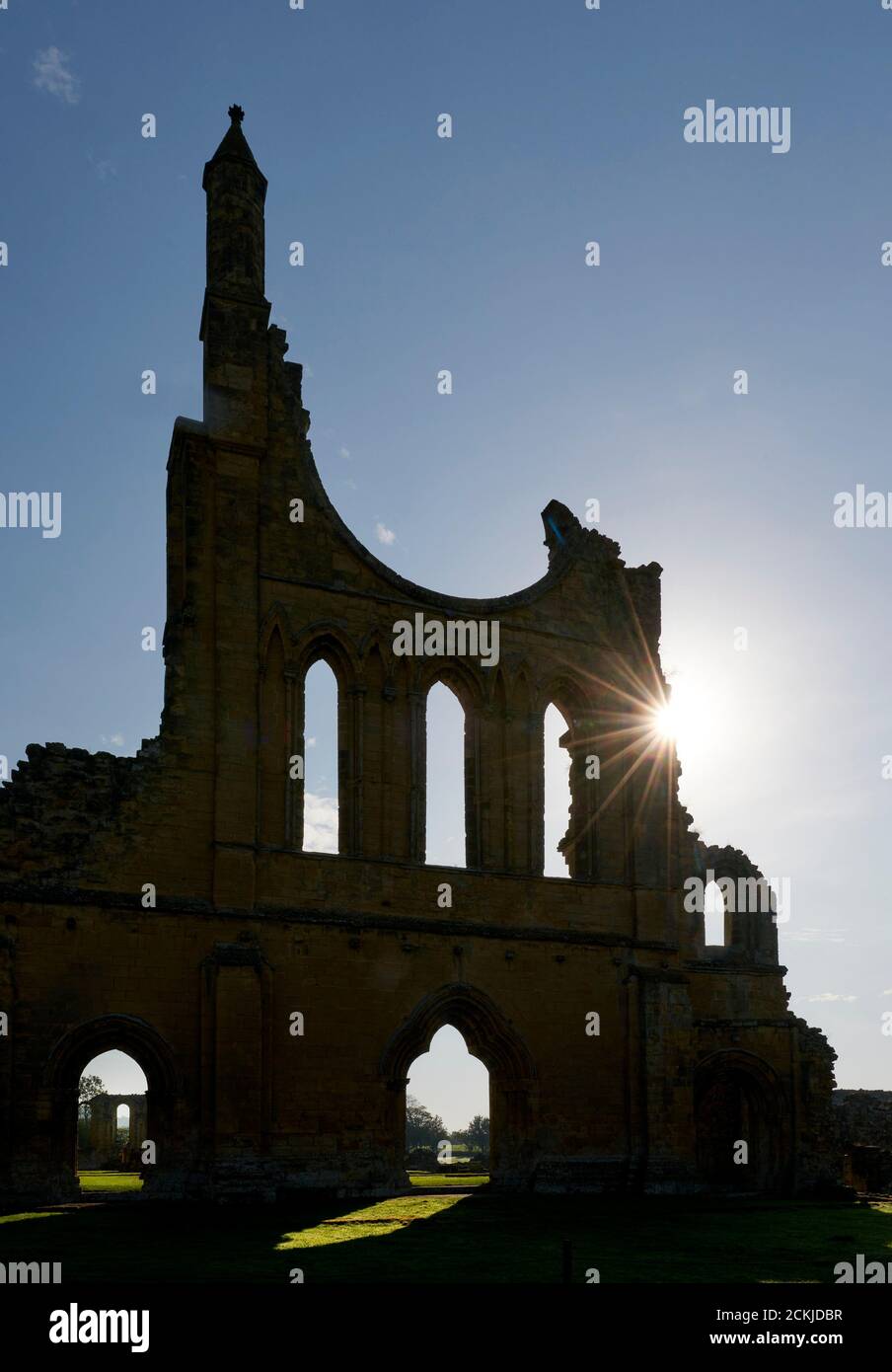 Byland Abbey, Coxwold, nel quartiere Ryedale del North Yorkshire, Inghilterra, nel North York Moors National Park Foto Stock