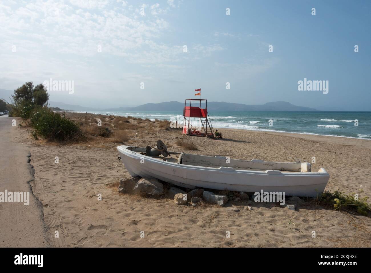 Episkopi Beach sulla popolare isola greca di vacanze di Creta Foto Stock