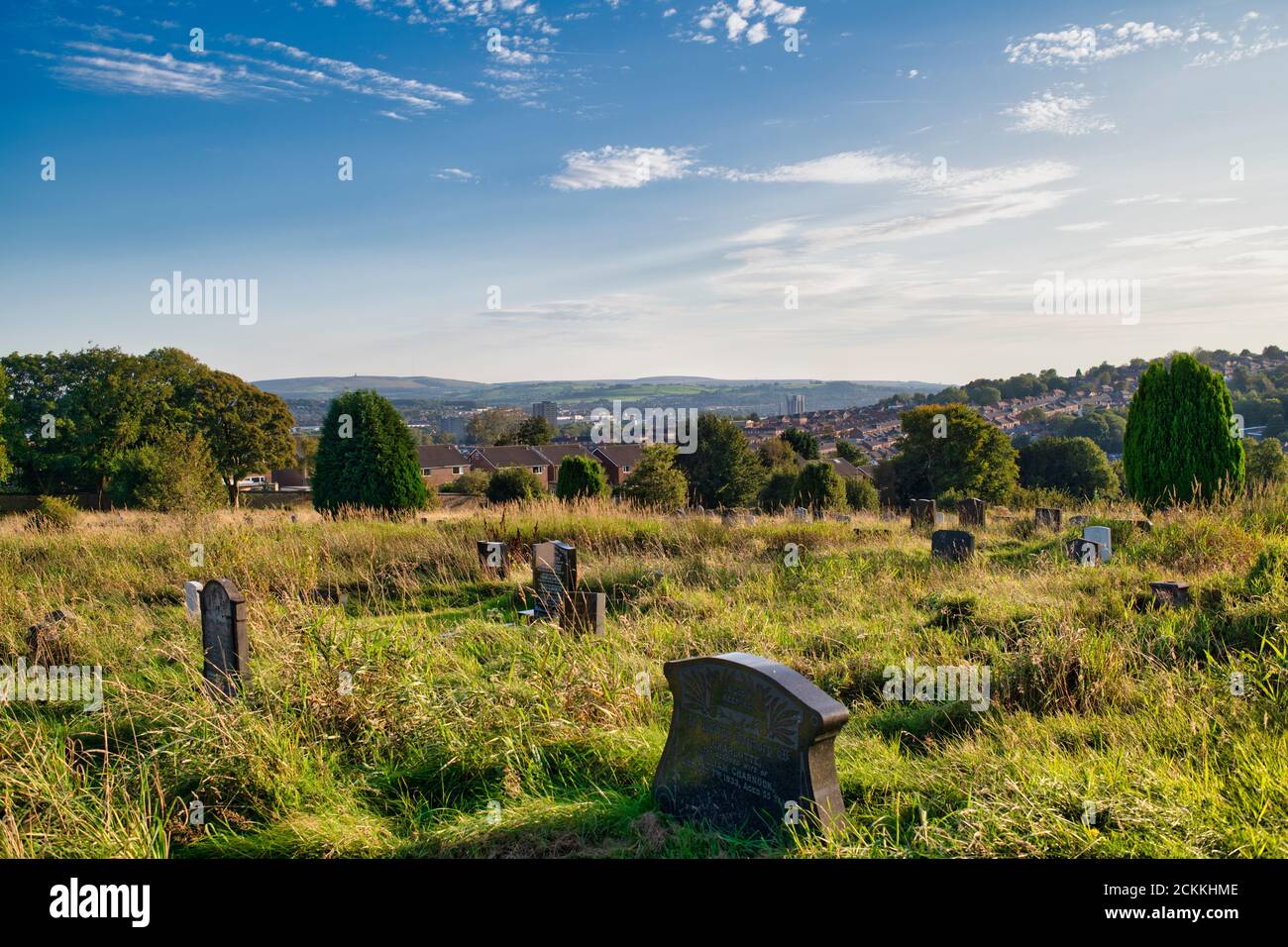 Blackburn Cemetery, Blackburn, Lancashire, Regno Unito. Dove è sepolto il 'Gigante britannico' Fredrick Kempster Foto Stock