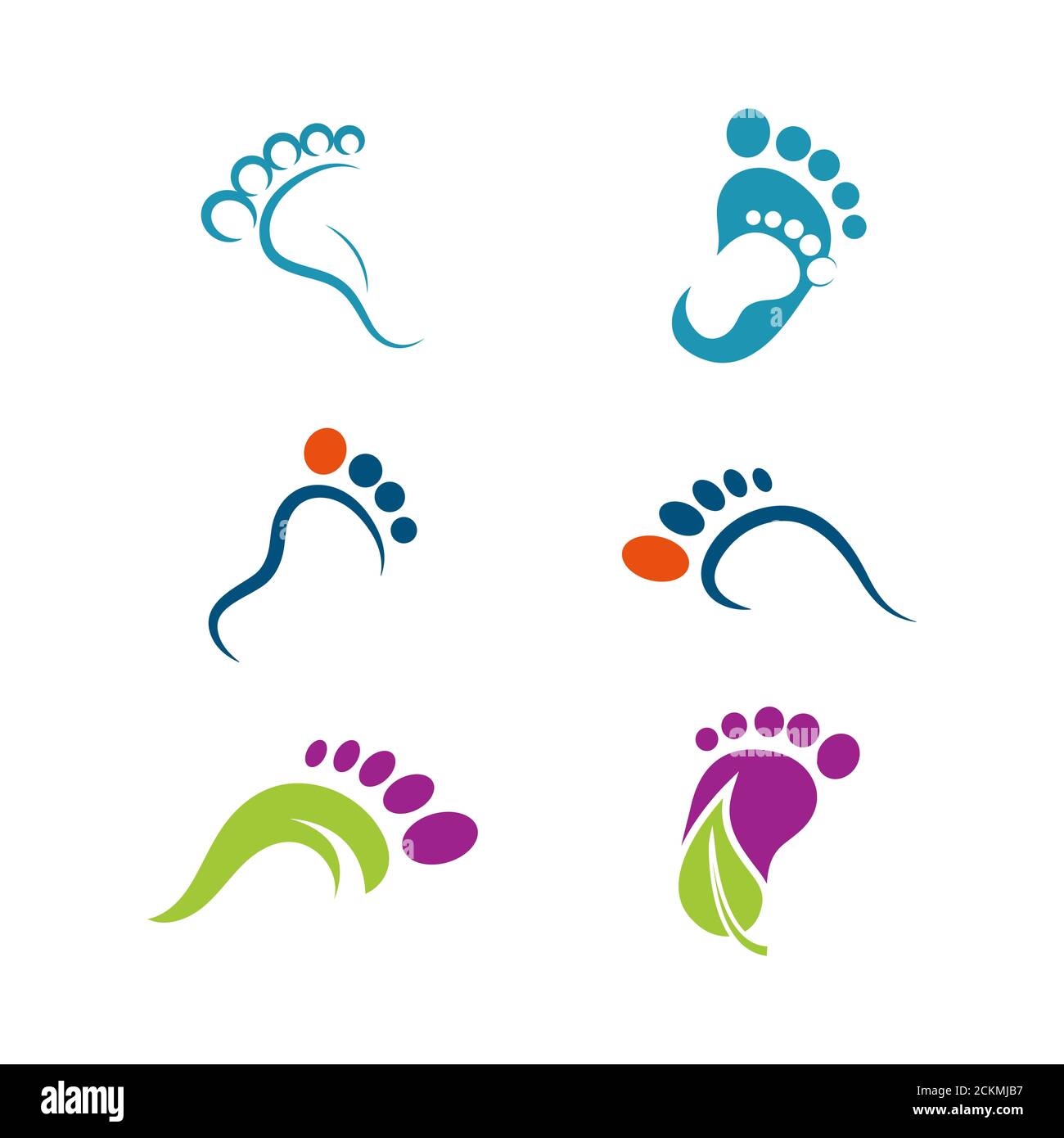 modello di icone del logo per la cura dei piedi Foto Stock