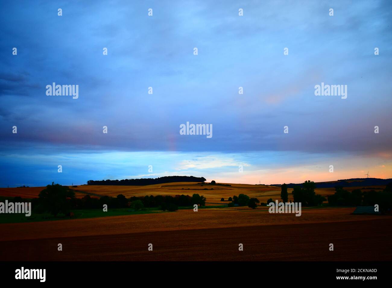 Luce in tarda serata nell'Eifel Foto Stock
