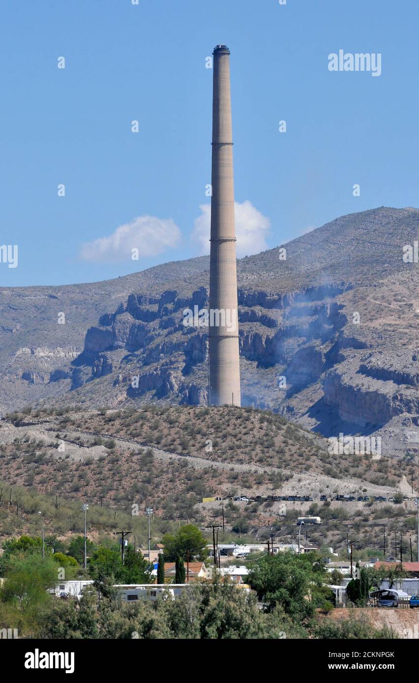Fonderia, Ray Mine, Asarco Hayden Complex, miniera di rame, Hayden, Arizona, USA. Foto Stock