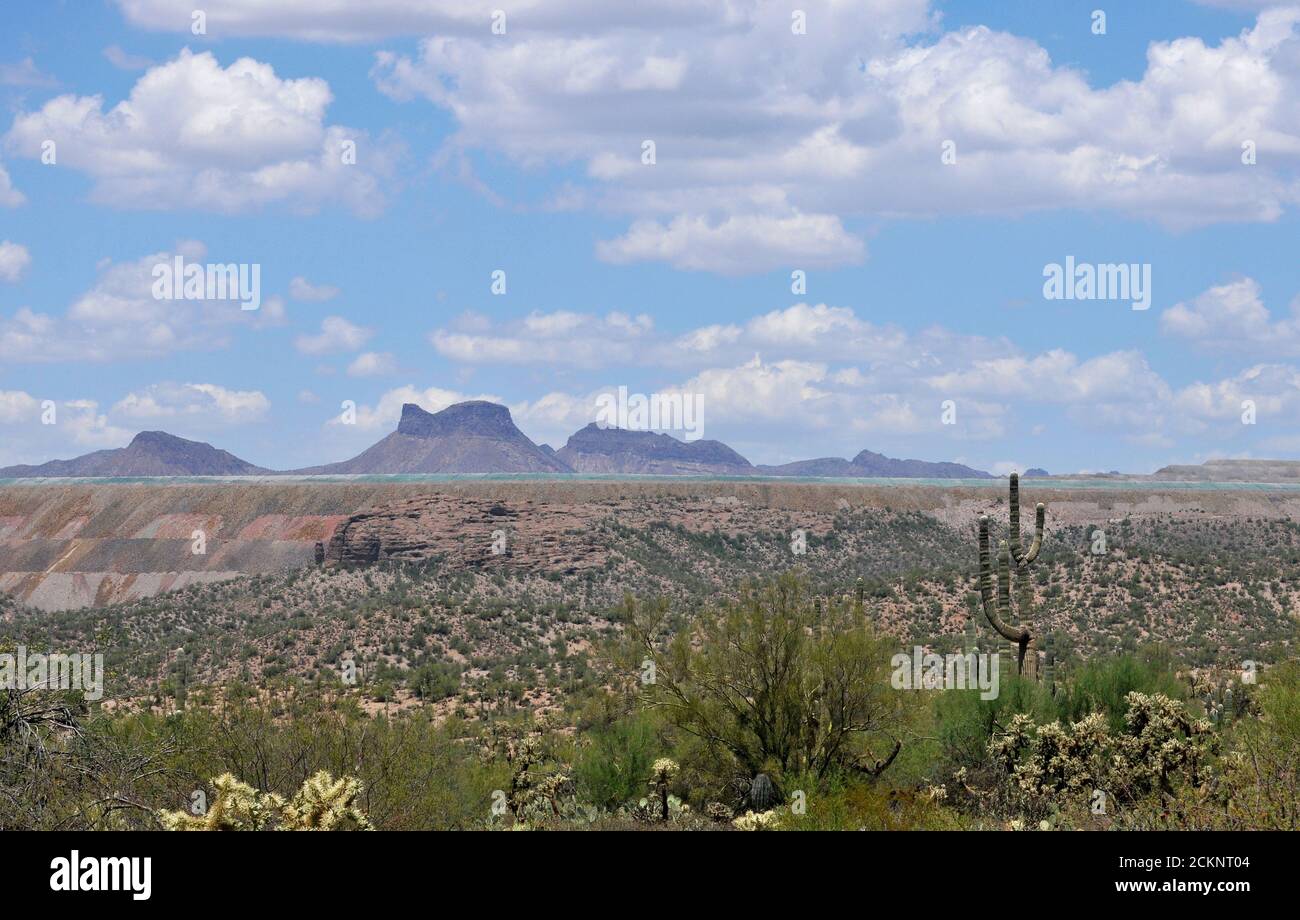 Miniera di rame, Ray Mine, Asarco Hayden Complex, Hayden, Arizona, USA. Foto Stock