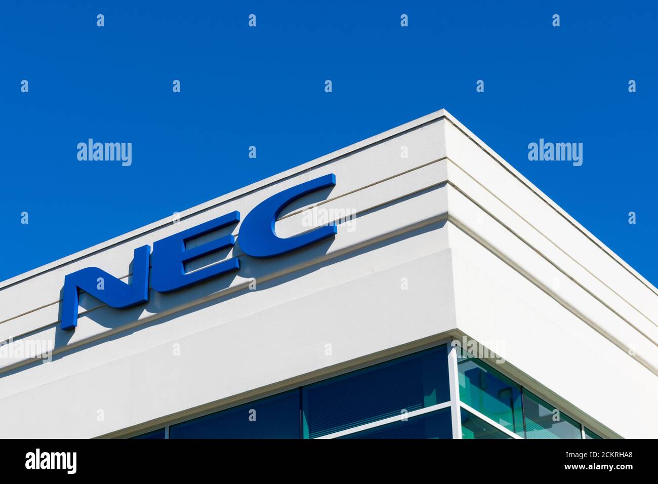 NEC Corporation of America firma presso il campus aziendale di Silicon Valley. NEC Corporation ha sede a Tokyo, Giappone - Santa Clara, California, USA Foto Stock