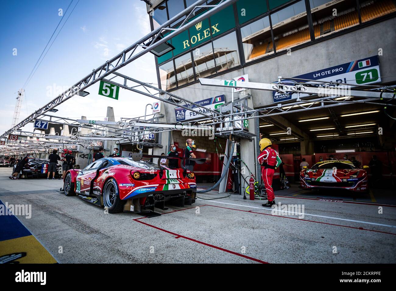 Le Mans, Francia. 16 settembre 2020. 51 Calado James (gbr), Pier Guidi Alessandro (ita), Serra Daniel (bra), AF Corse, Ferrari 488 GTE Evo, ambiente durante l'esame della 2020 24 ore di le Mans, 7° round del 2019... Credit: Gruppo Editoriale LiveMedia/Alamy Live News Foto Stock
