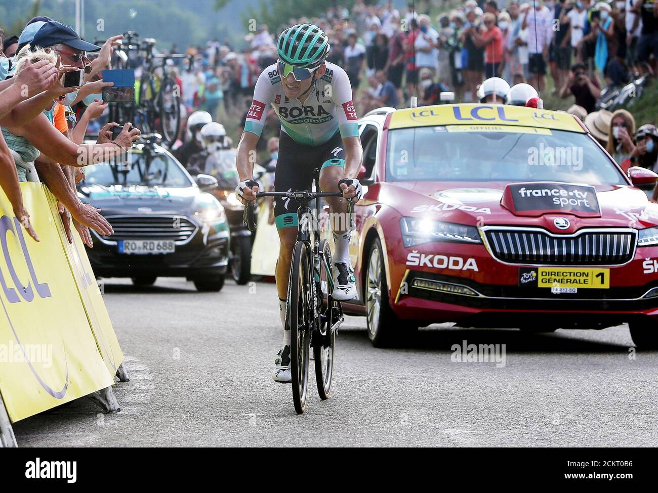 Lennard Kamma di Bora - Hansgrohe durante il Tour de France 2020, gara ciclistica 16, la Tour-Du-pin - Villard-de-Lans (164 km) il 15 settembre 20 Foto Stock