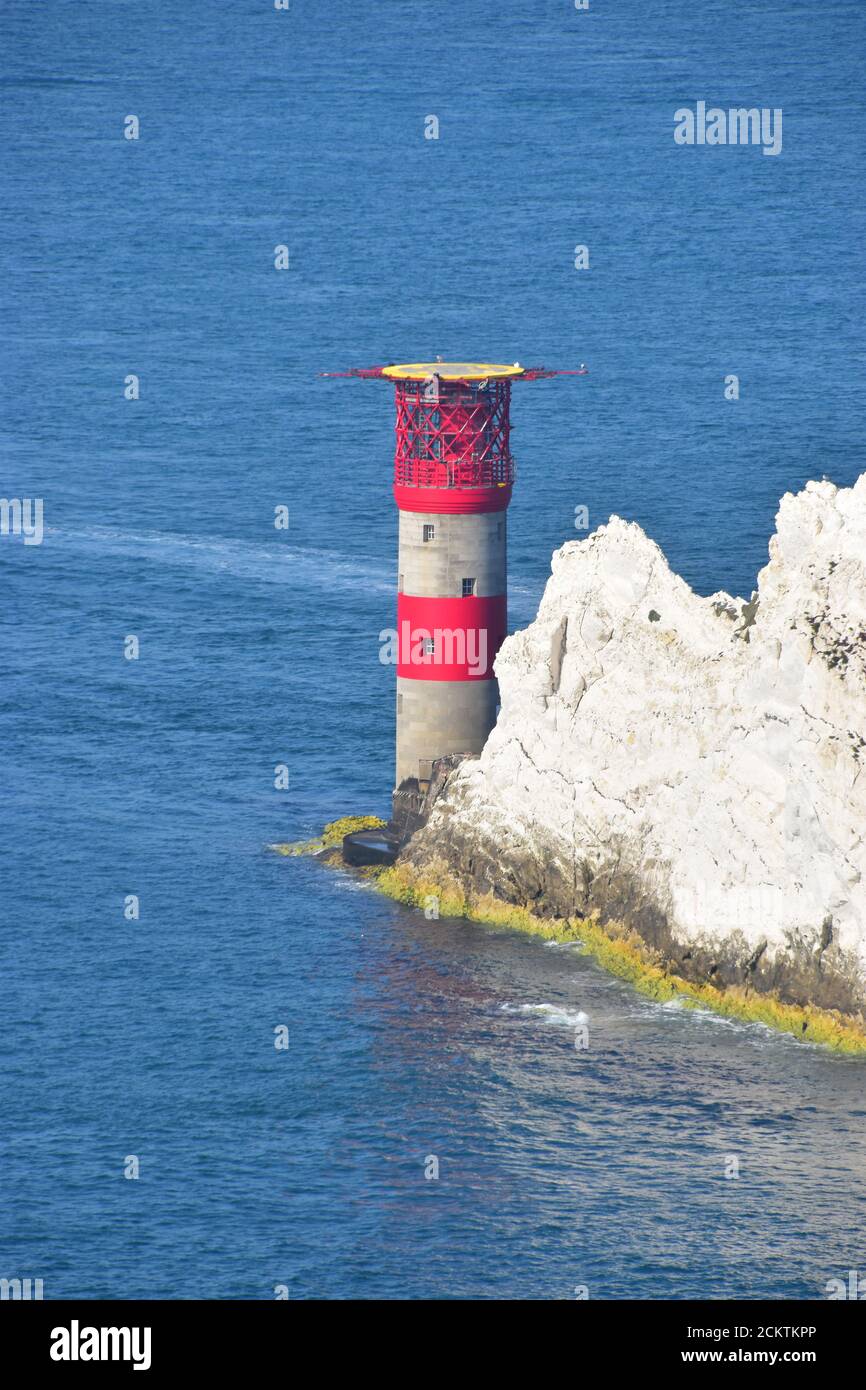 Gli aghi del faro, Isola di Wight Foto Stock