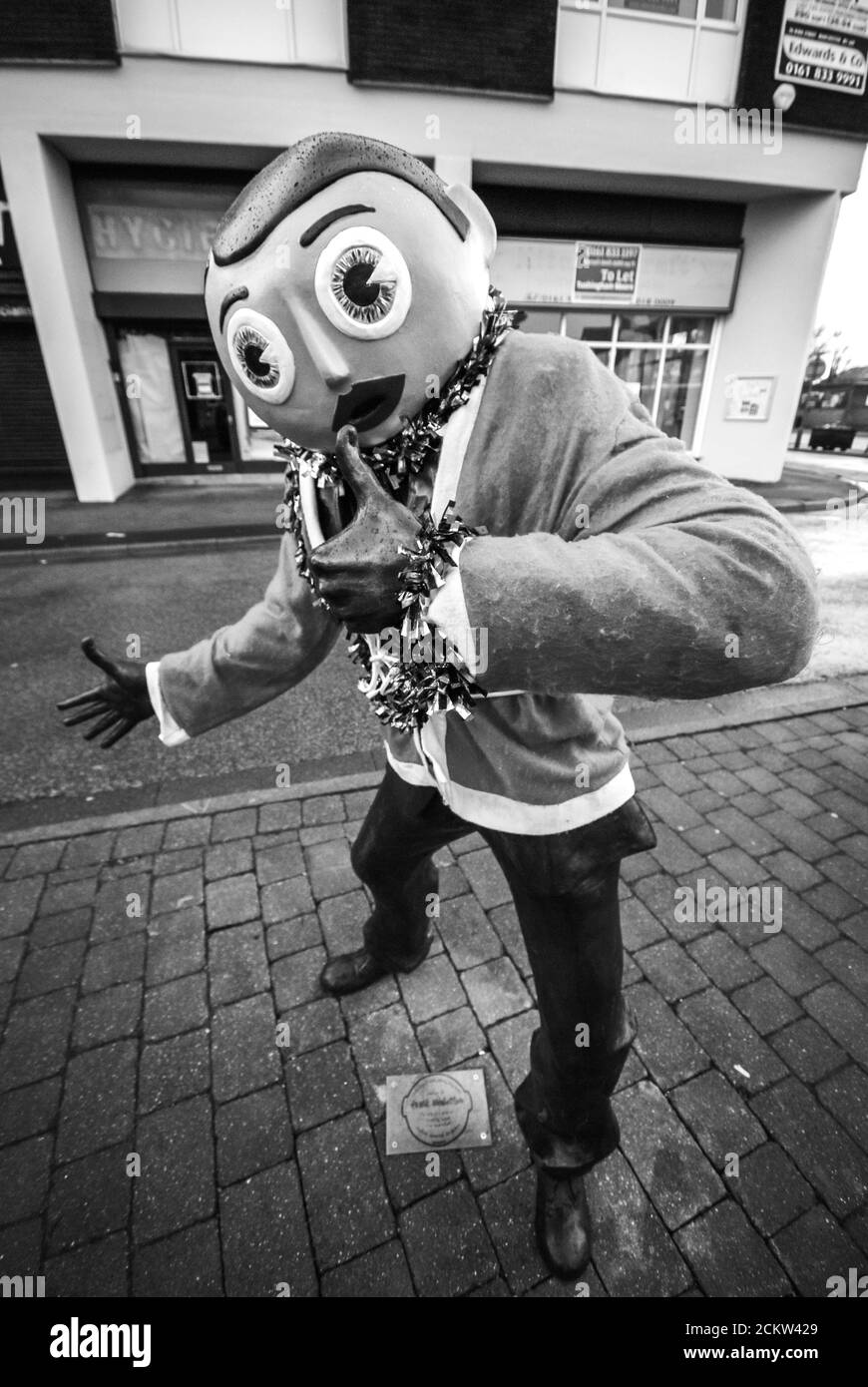 Statua di Frank Sidebottom Foto Stock