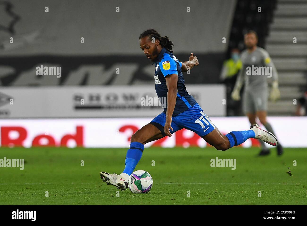 DERBY, INGHILTERRA. 15 SETTEMBRE 2020 Daniel Johnson di Preston durante la partita della Carabao Cup tra Derby County e Preston North End al Pride Park, Derby, Inghilterra. (Credit: Jon Hobley | MI News) Credit: MI News & Sport /Alamy Live News Foto Stock