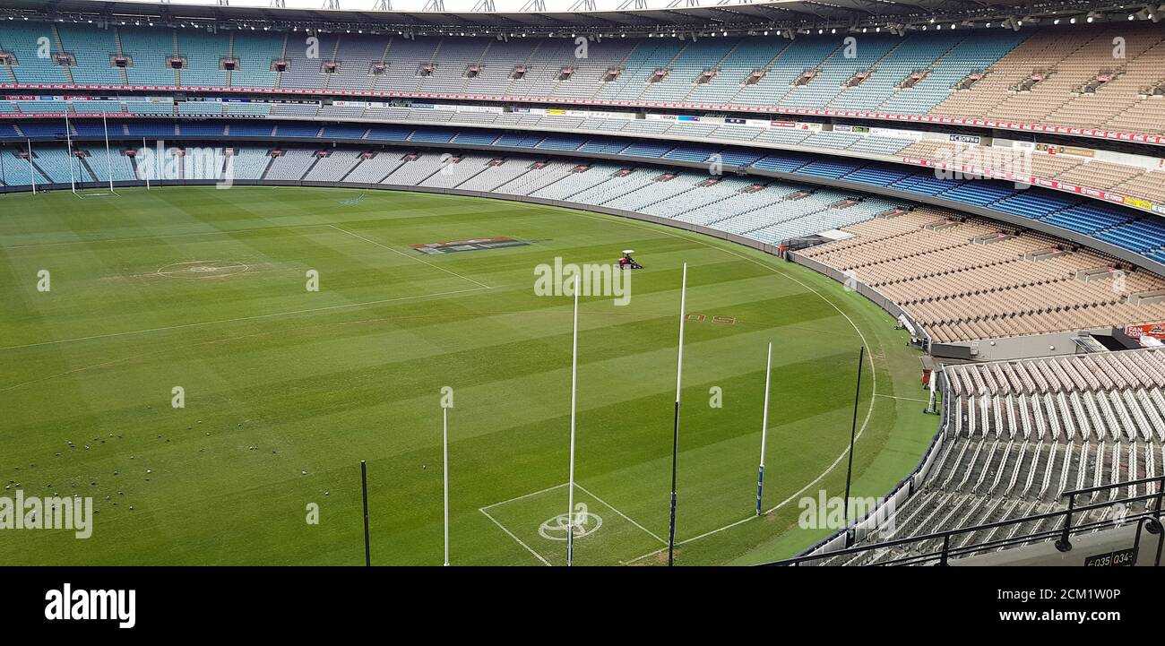 Il MCG (Melbourne Cricket Ground) vuoto senza eventi su, Melbourne, Victoria, Australia Foto Stock