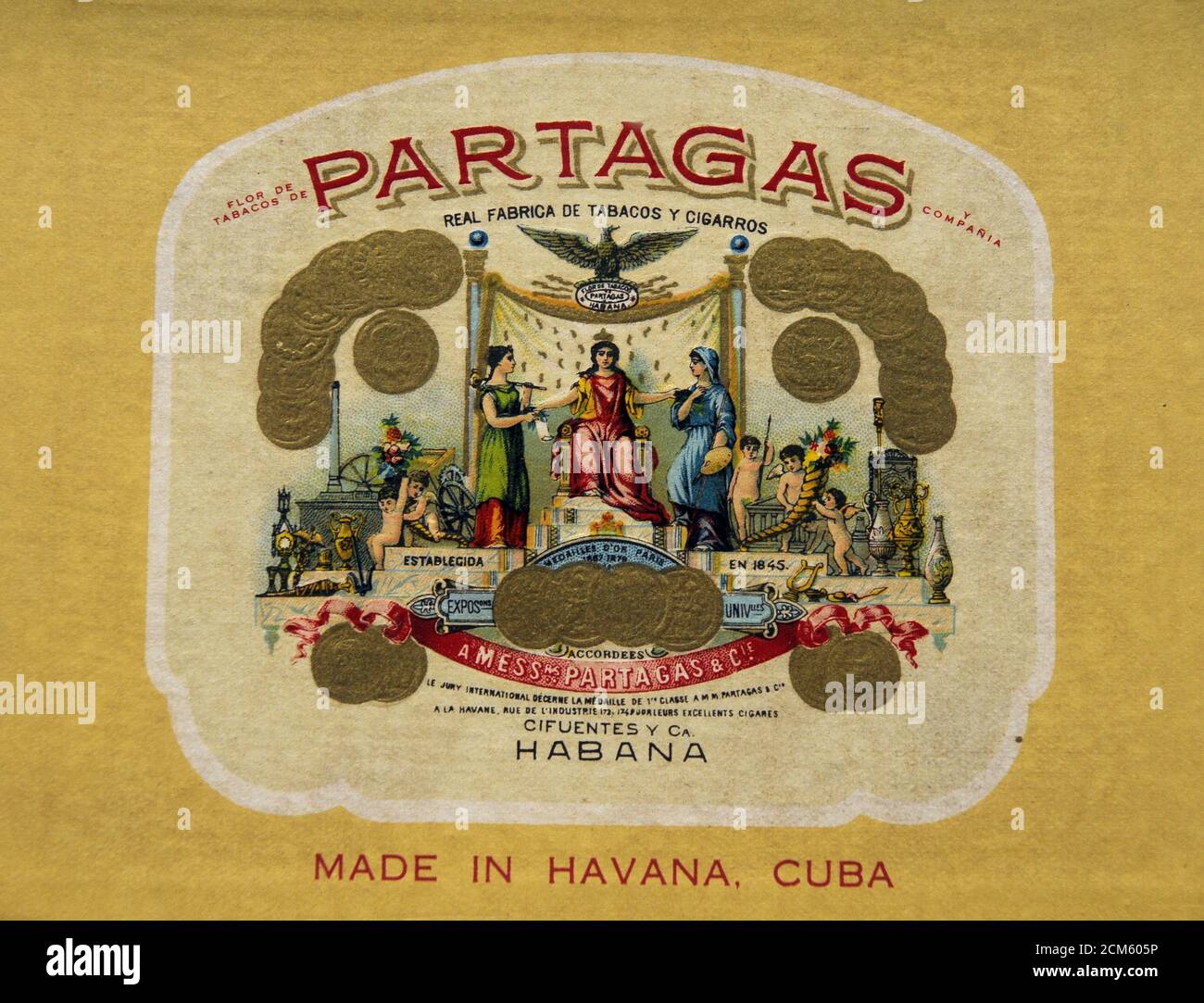COMPAÑIA FLOR DE TABACOS DE PARTAGAS, HABANA, CUBA. Foto Stock