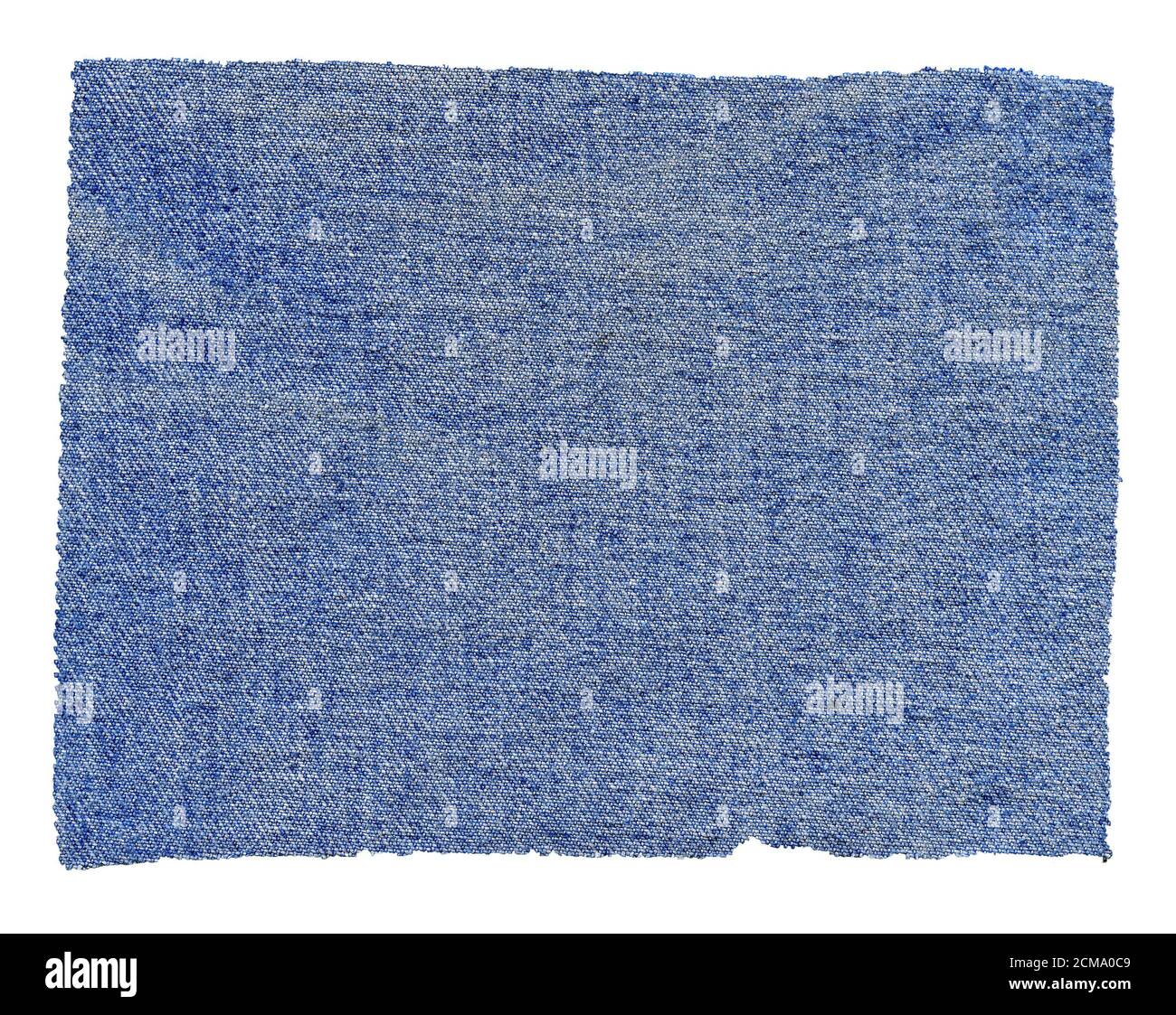 Usato tessuto di lino in denim jeans blu testurizzato isolato Foto Stock