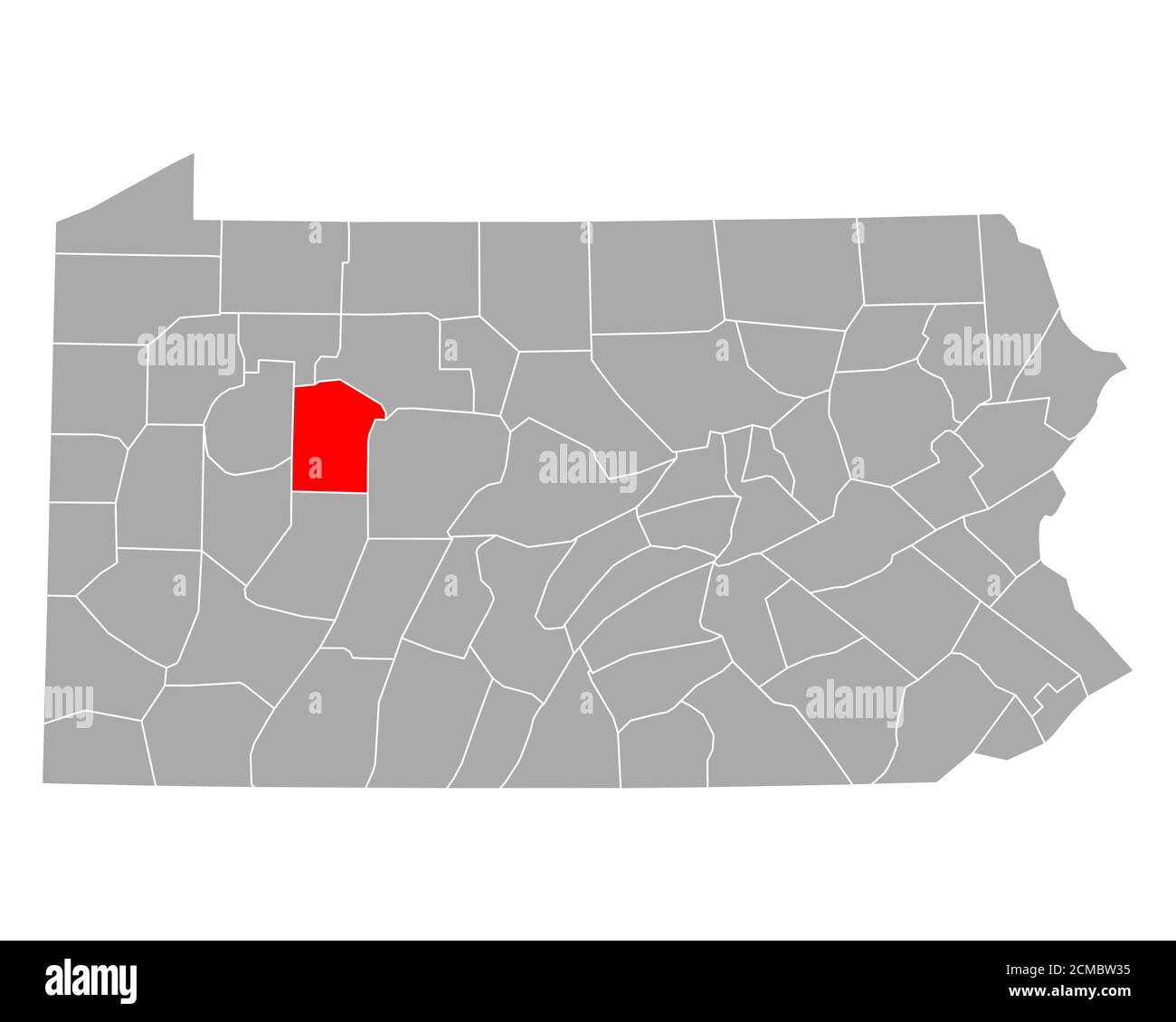 Jefferson sulla mappa di Pennsylvania Foto Stock