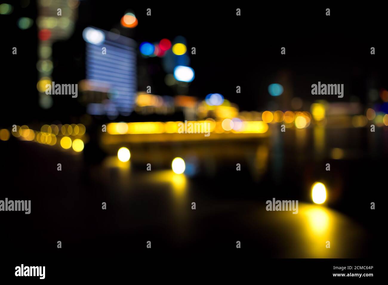 Defocalizzata luci della città Foto Stock