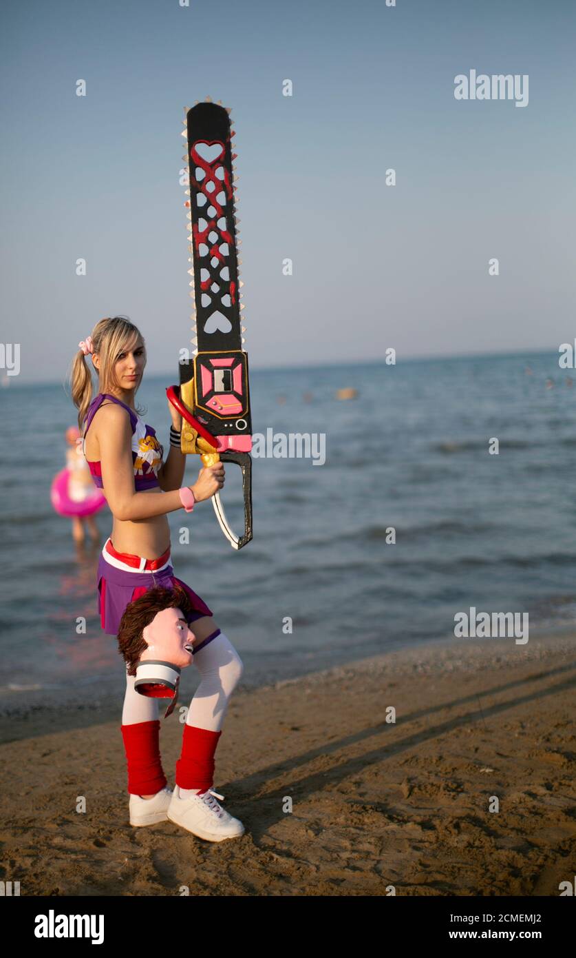 Rimini, Italia : 18 07 2017 : RIMINI COMICS COSPLAY 2019 Free cosplay event Foto Stock