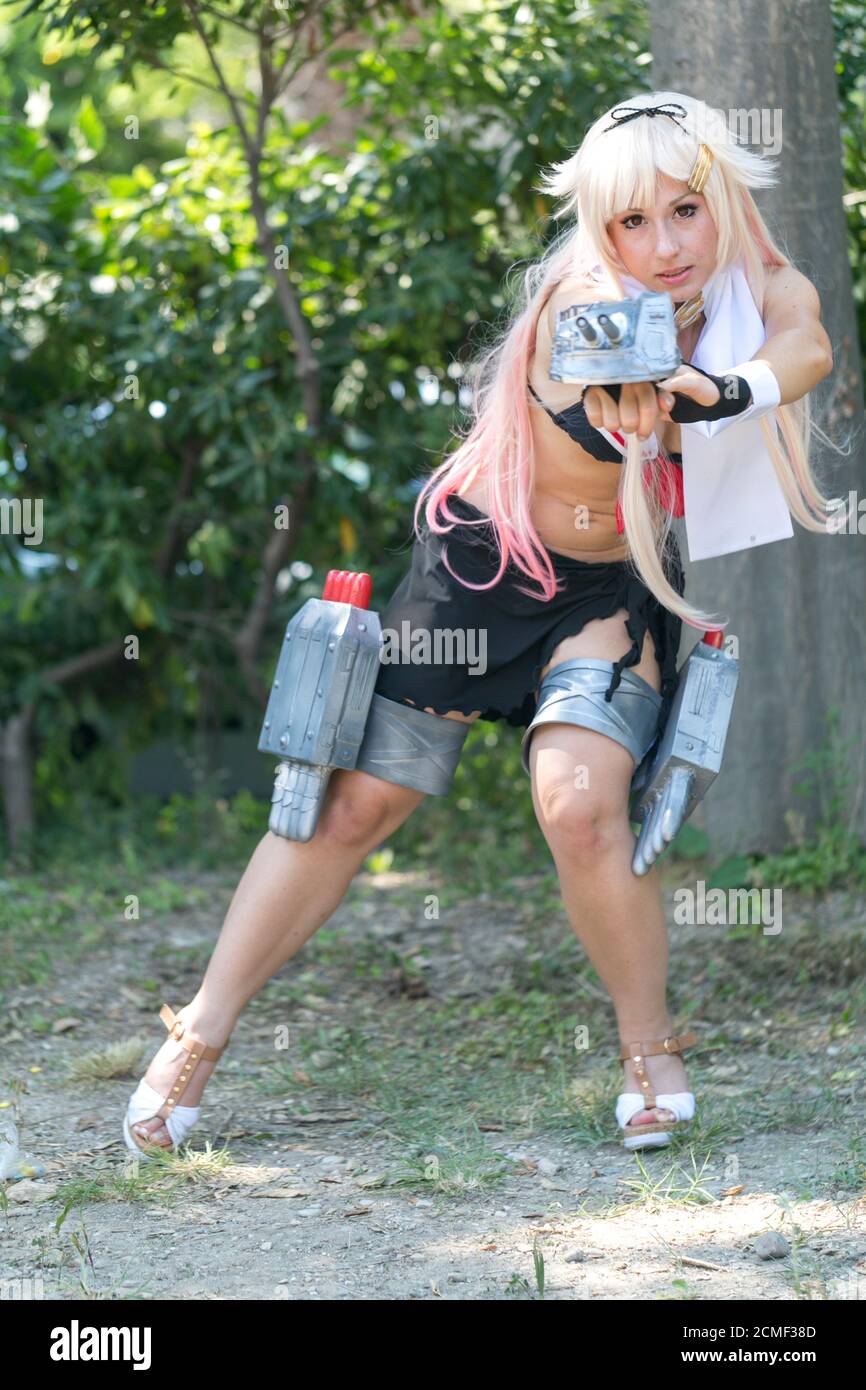 Rimini, Italia : 18 07 2017 : RIMINI COMICS COSPLAY 2019 Free cosplay event Foto Stock