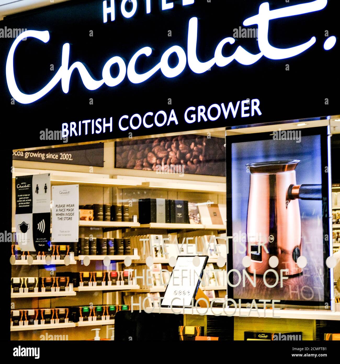 Hotel Chocolate High Street Shop Outlet senza persone Foto Stock