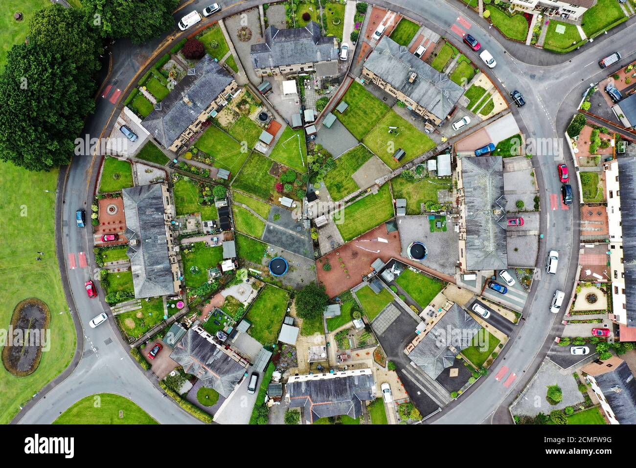 Veduta aerea del parco Circus Moffat Dumfries e Galloway Foto Stock