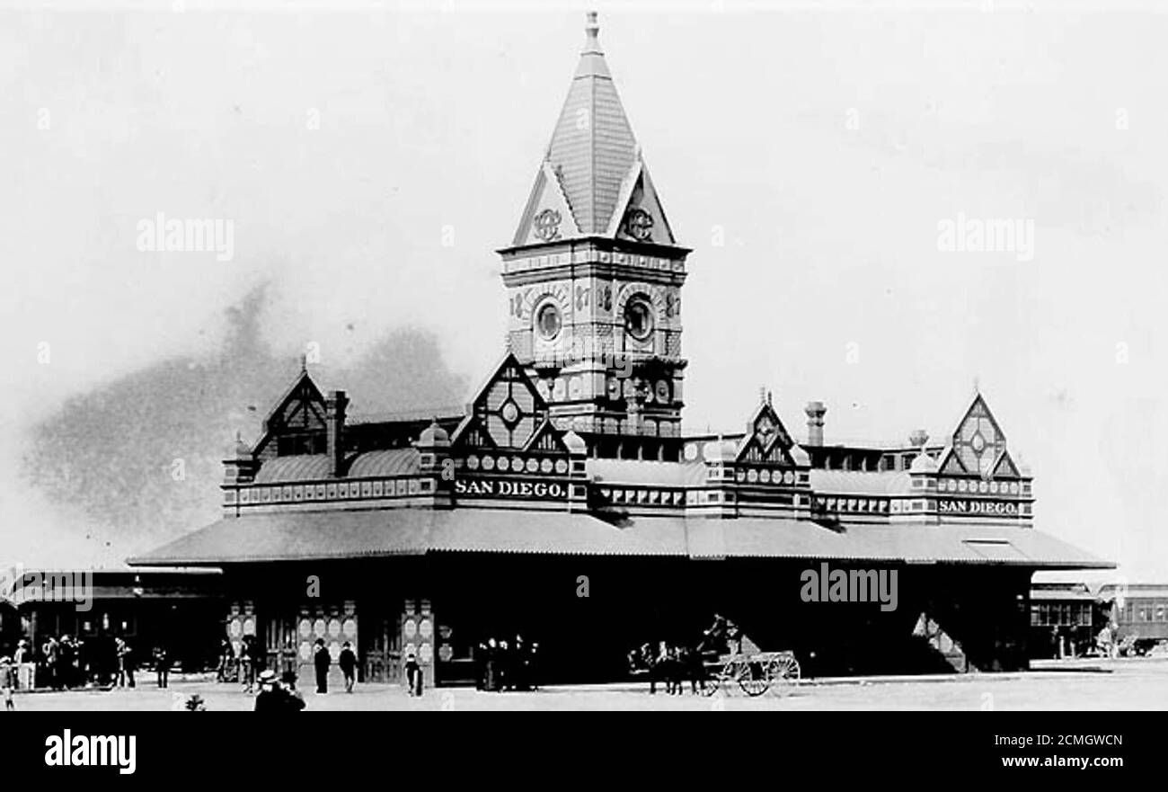 La California del sud della ferrovia San Diego terminal passeggeri costruite nel 1887 Foto Stock