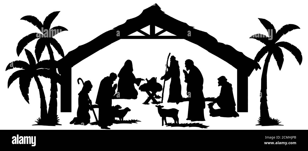 Silhouette presepe Foto Stock