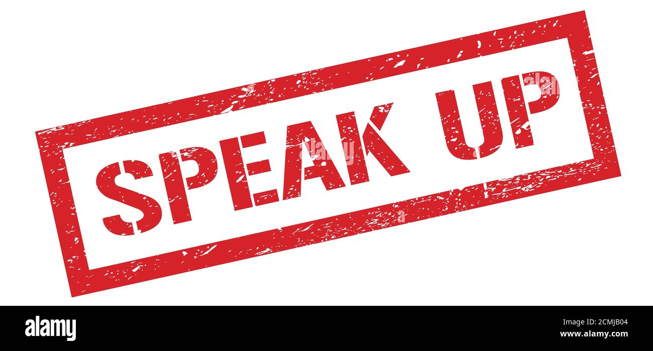 PRONUNCIA il simbolo rosso grugnoso del timbro rettangolare. Foto Stock