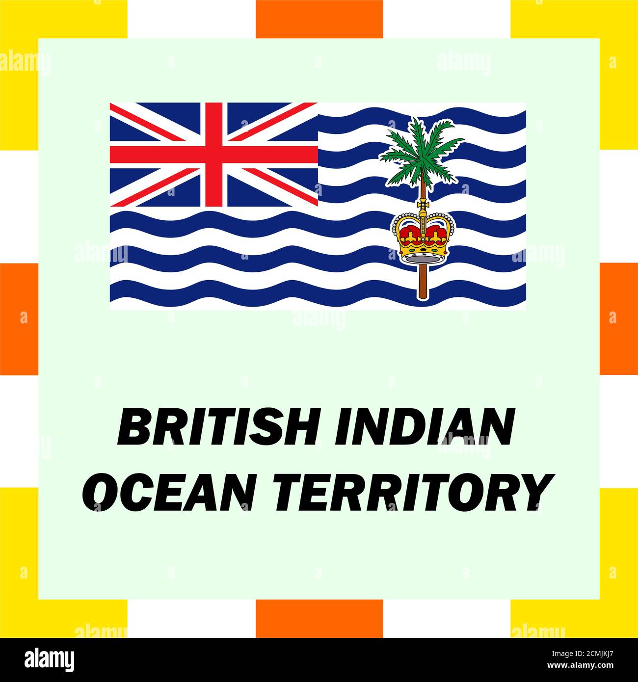 Gazzetta alfieri, bandiera e rivestire di braccio dell India britannica Ocean Territorio Foto Stock