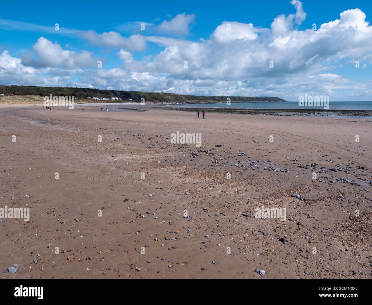 La spiaggia di Port Eynon sulla Gower Penisula Wales REGNO UNITO Foto Stock