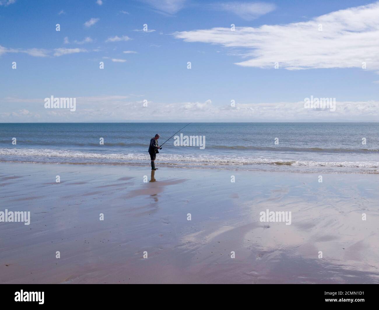 La spiaggia di Port Eynon sulla Gower Penisula Wales REGNO UNITO Foto Stock